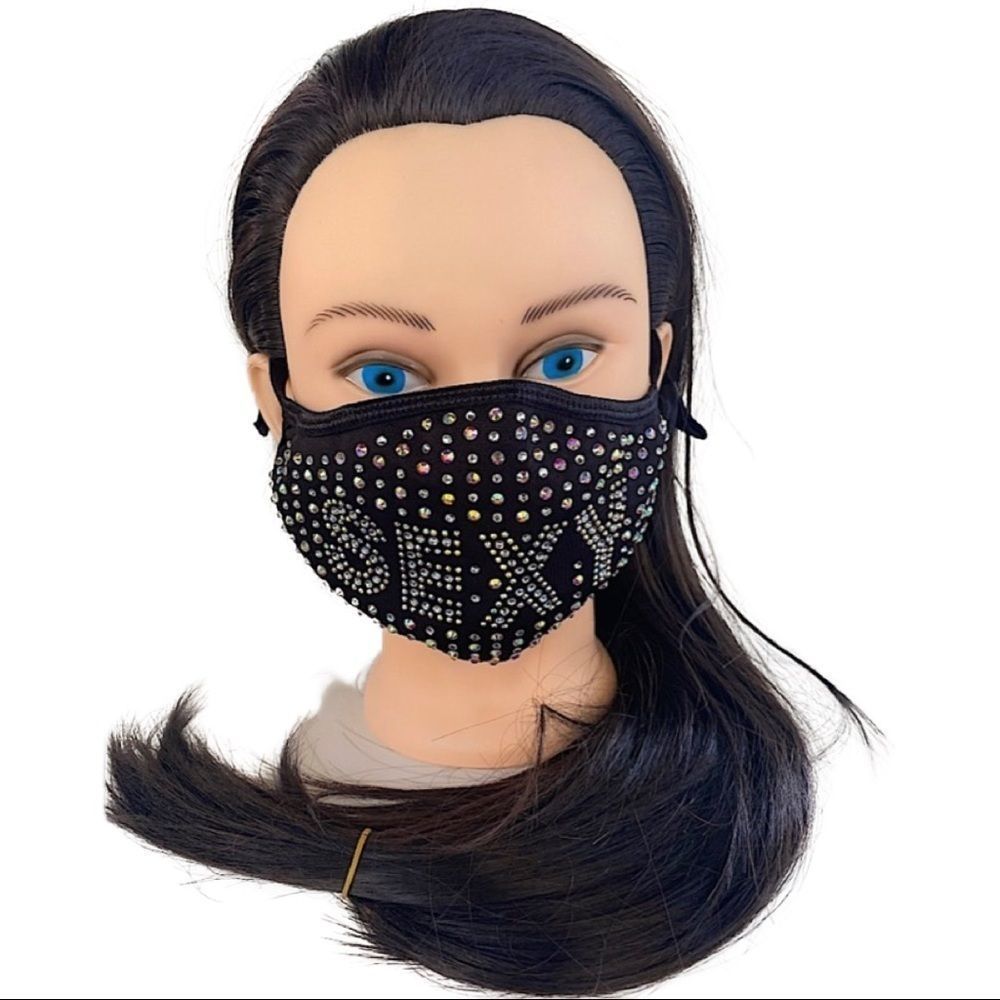 Sexy rhinestone face mask
